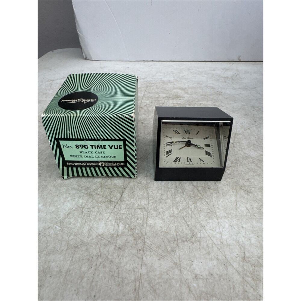 Seth Thomas Reflection Alarm Clock Vintage Art Deco Time Vue Wound Works